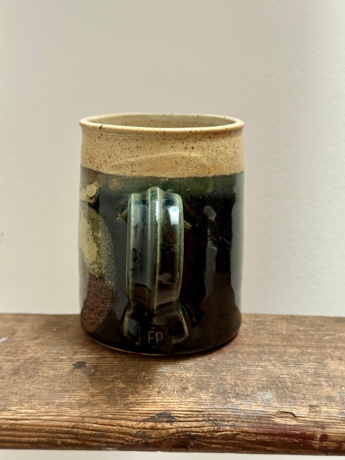 Handmade Studio Pottery Mug – Stoneware – Abstract Glaze – Earth Tones