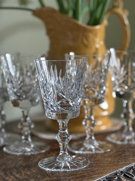 High quality, vintage crystal stemmed glasses.