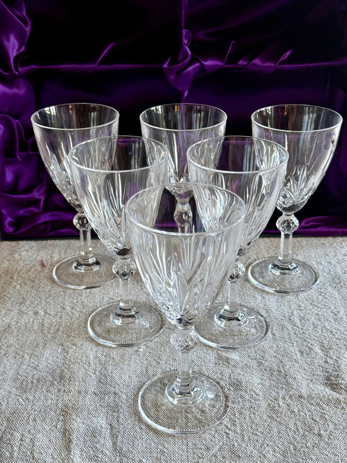 RCR Royal Crystal Rock 24% Lead Crystal Wine Goblets – Boxed Set of 6