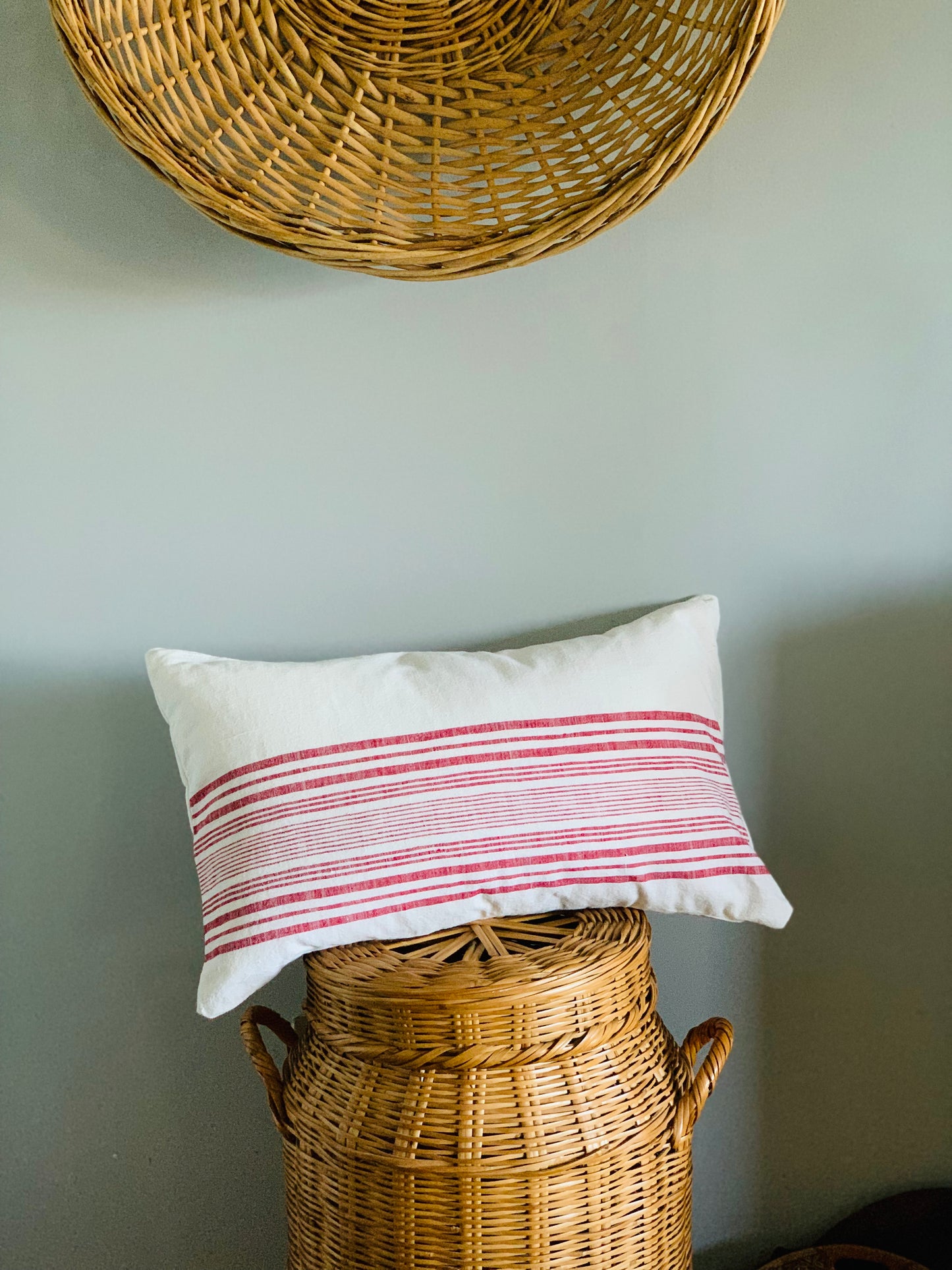 Antique, handwoven cotton cushion.