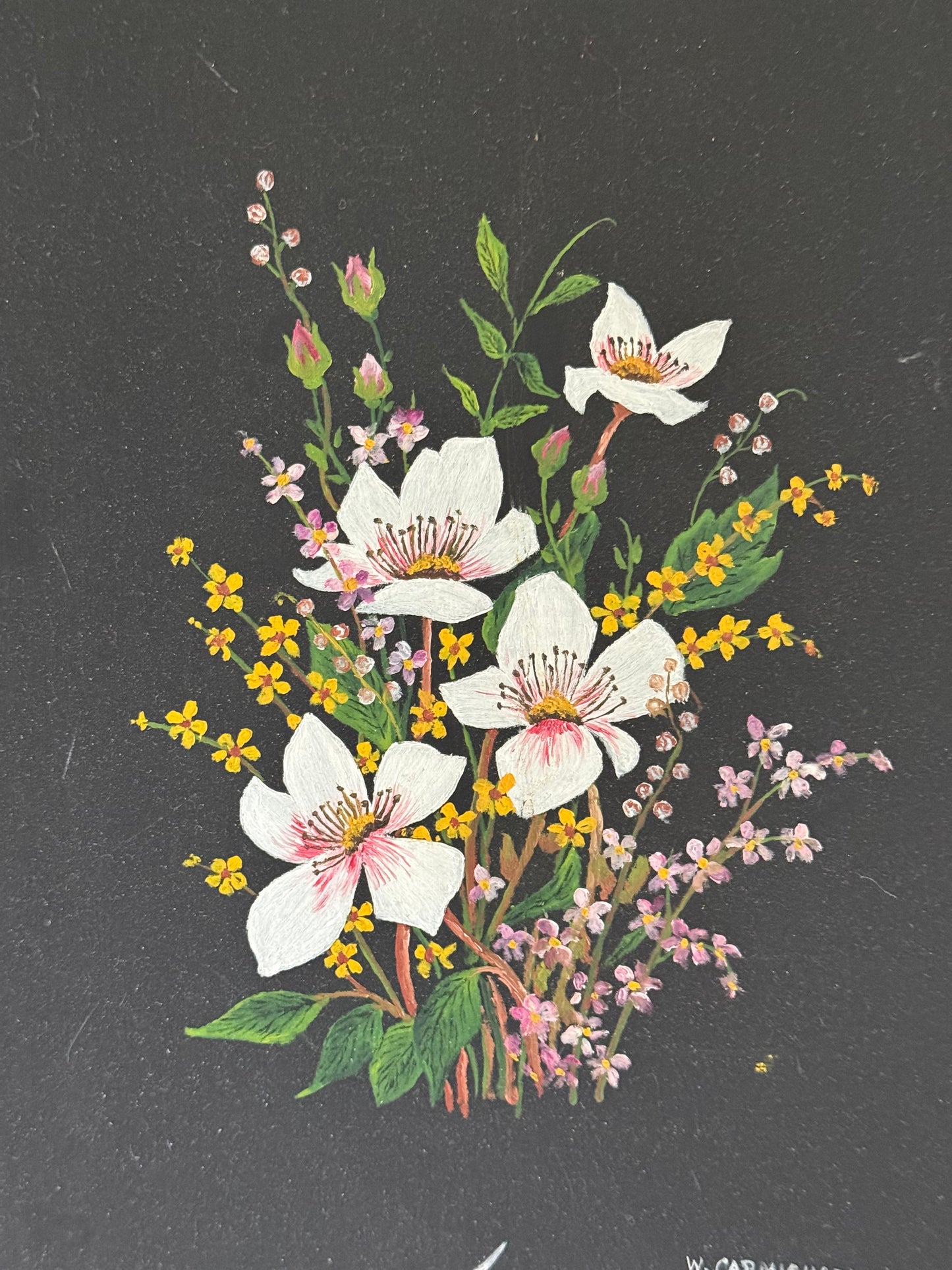 Vintage, paintings on board - set of 2.