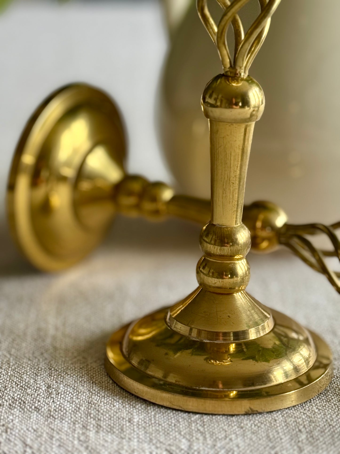 Vintage Brass Twisted Stem Candlesticks – Mid Century Sculptural Pair