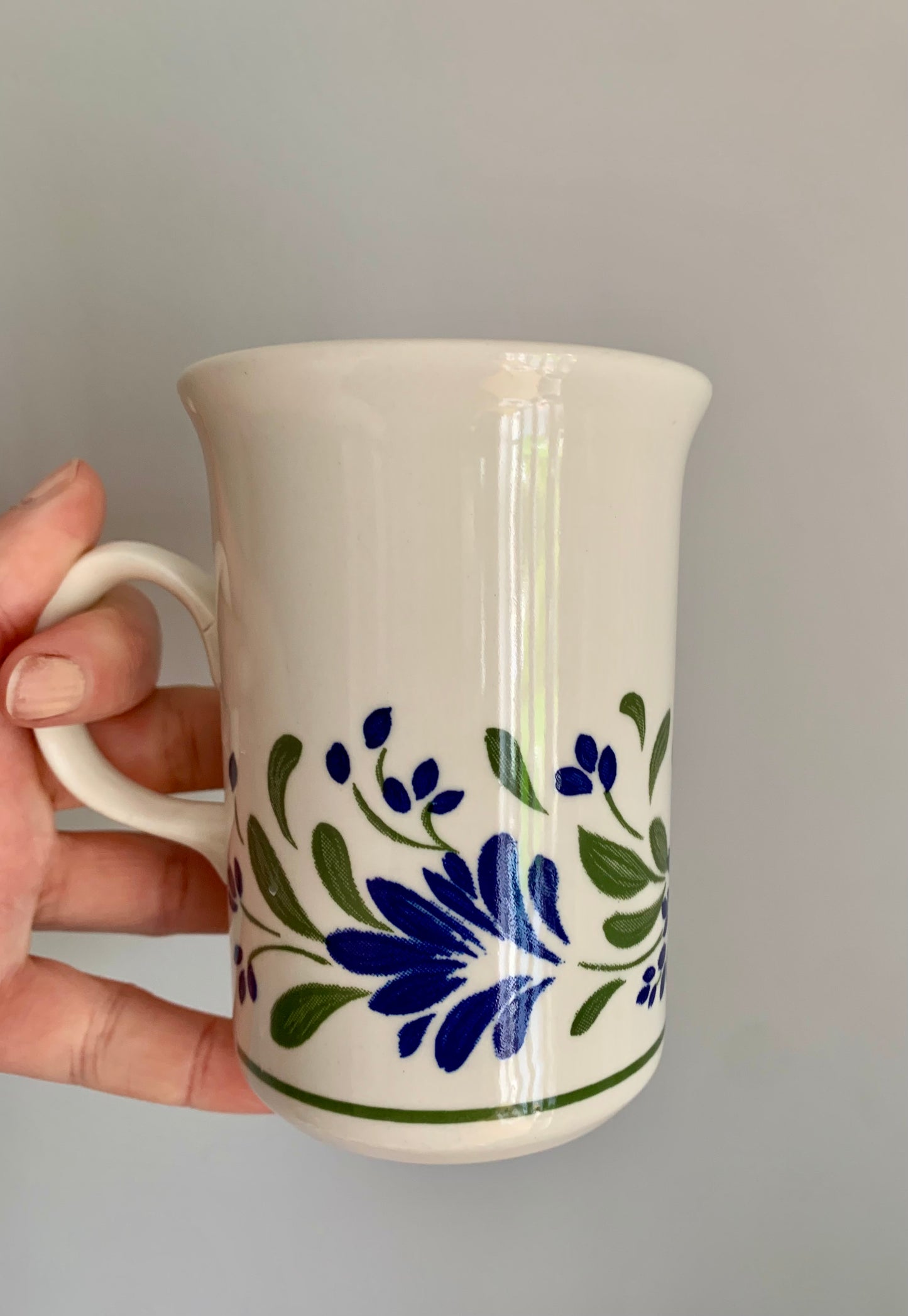 Vintage, hand painted tea mugs.