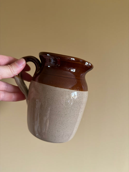 Vintage, handmade pottery jug.