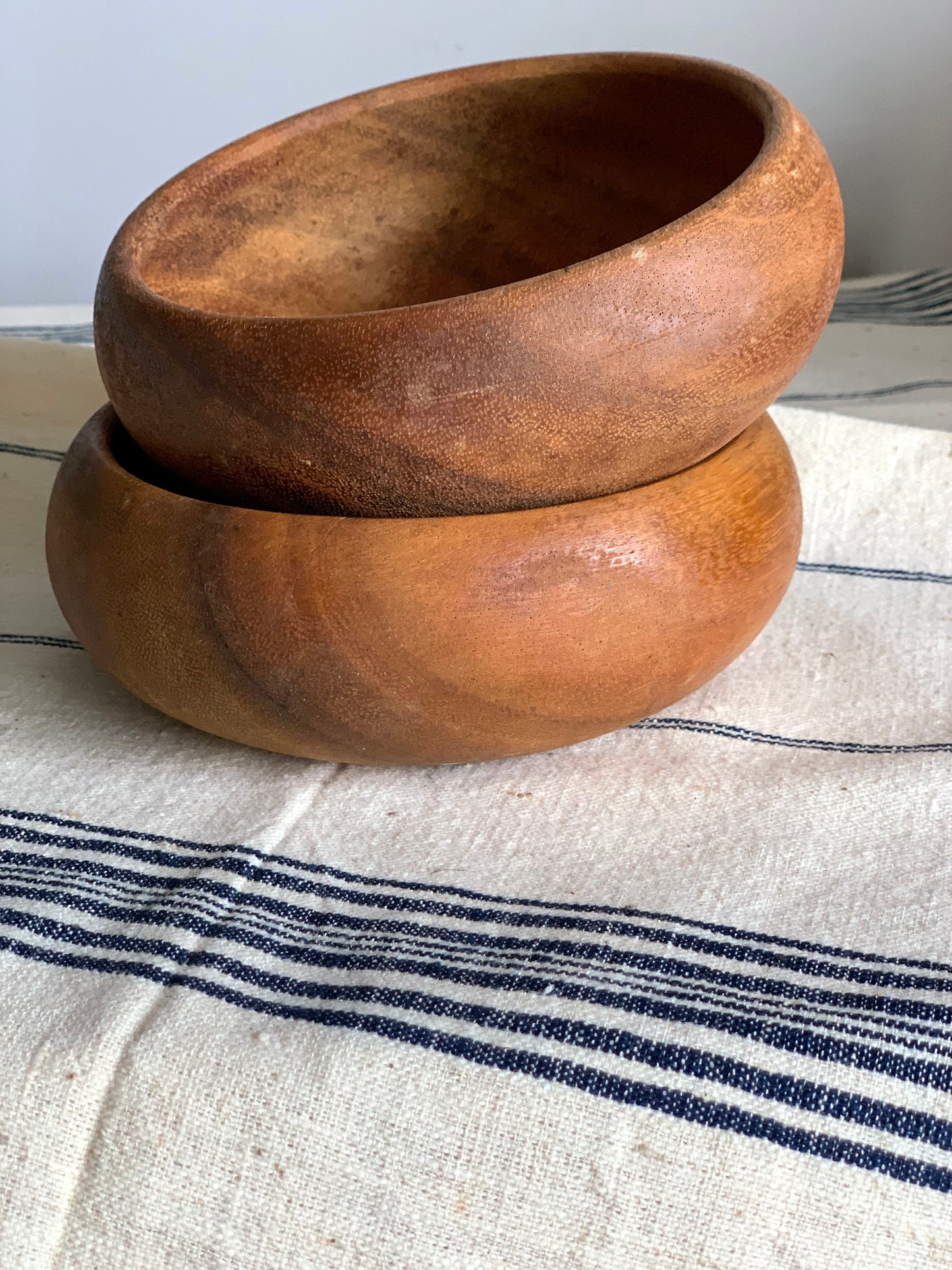 Vintage, handmade wooden bowls.