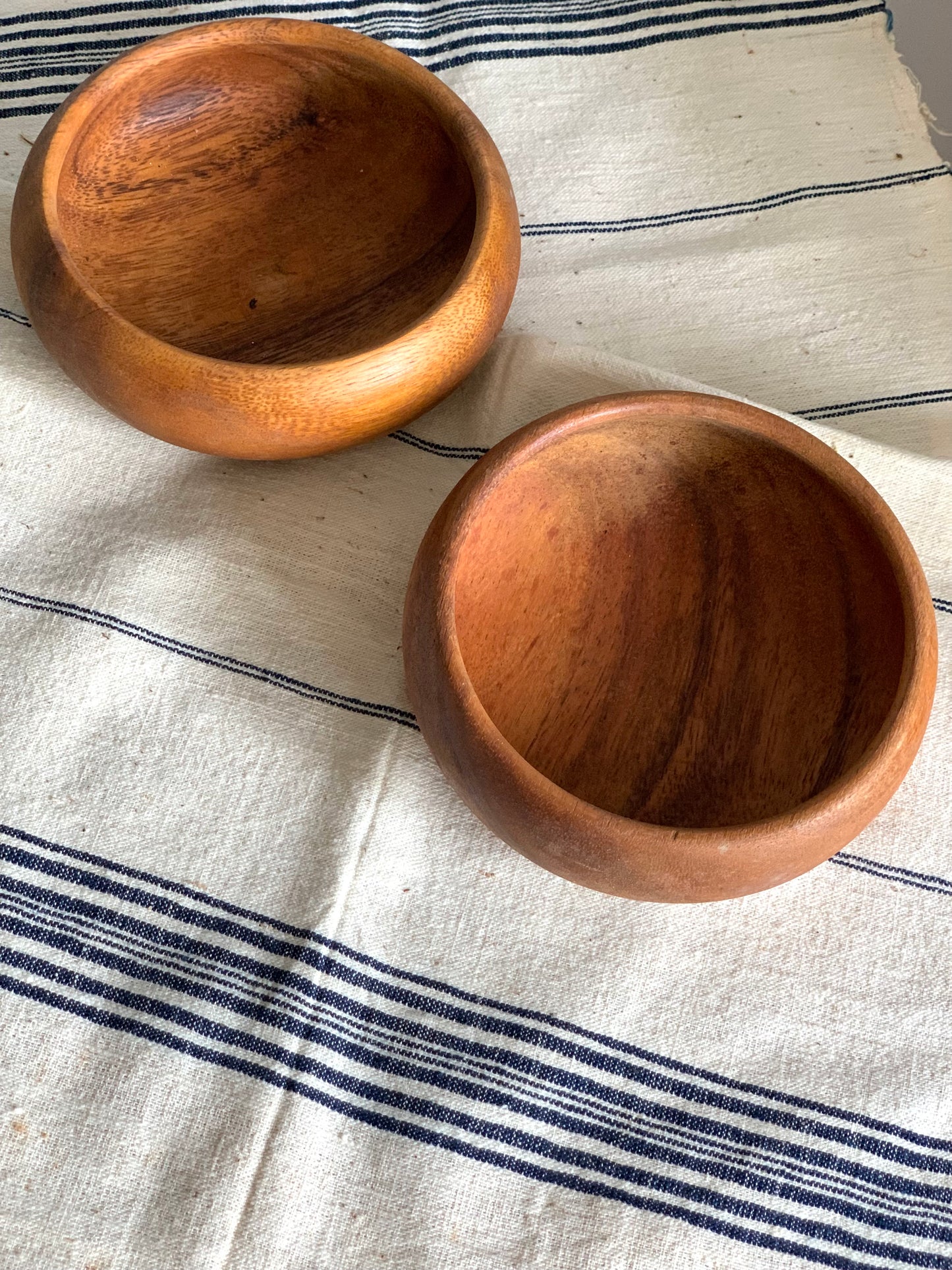 Vintage, handmade wooden bowls.