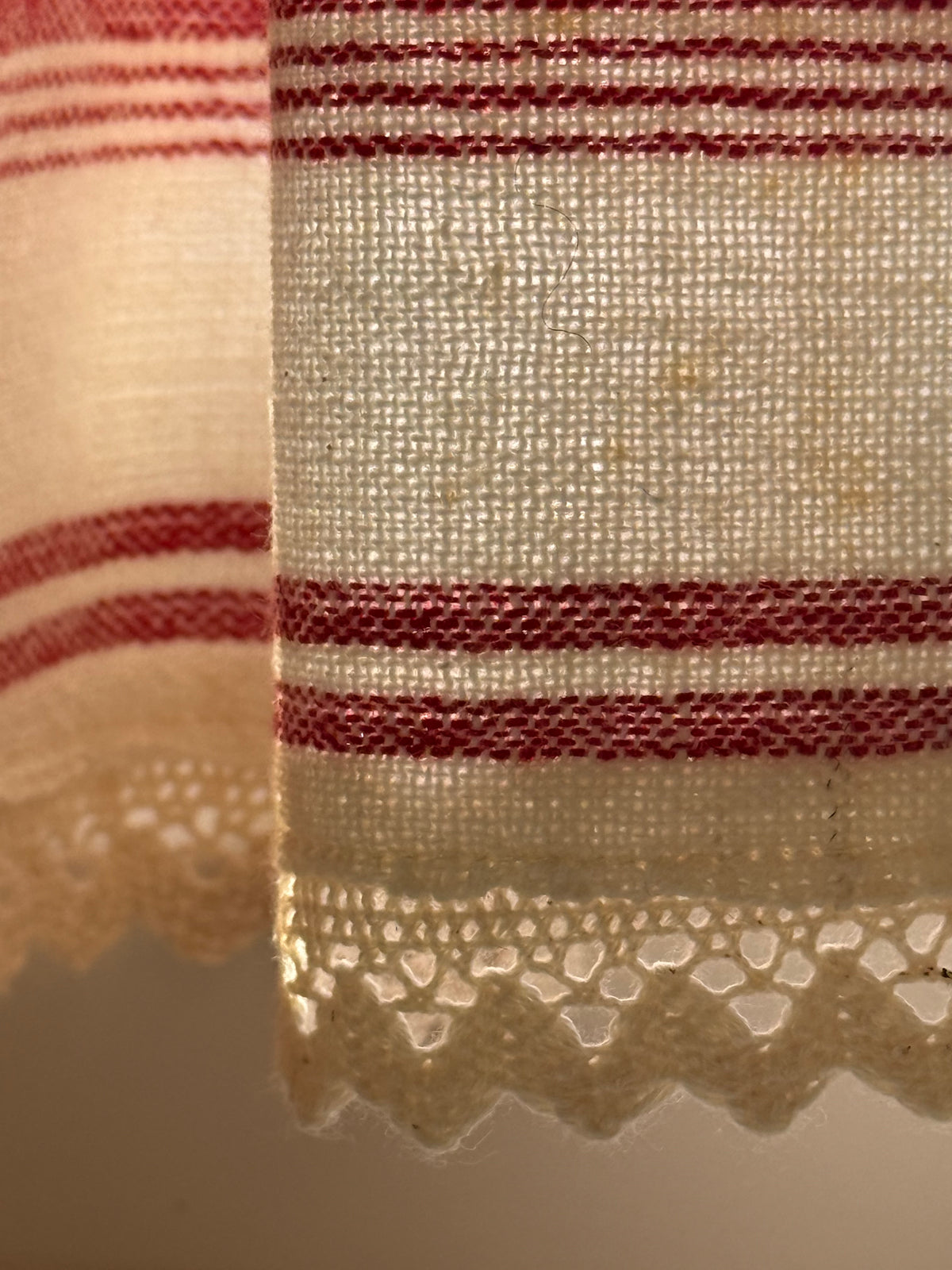 The Old Handmade Café Curtains | Vintage Handwoven Cotton