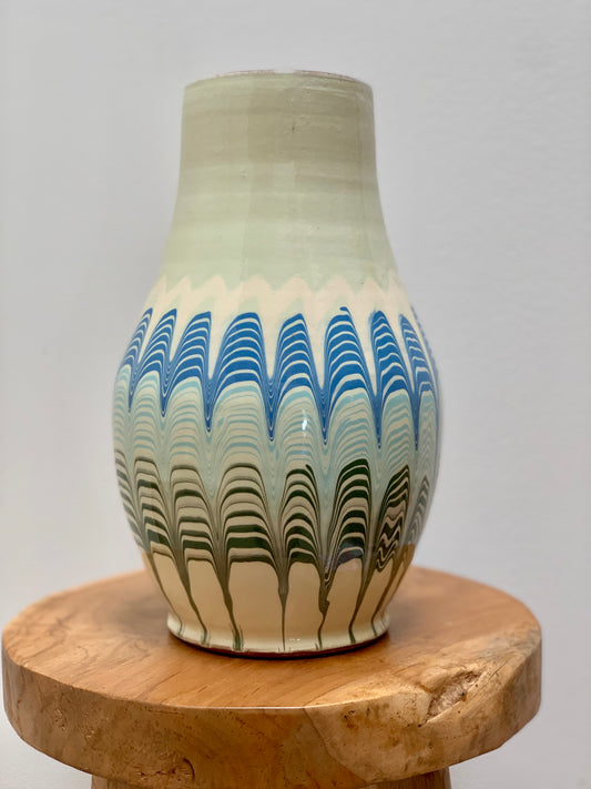 Handmade and hand painted large vase.