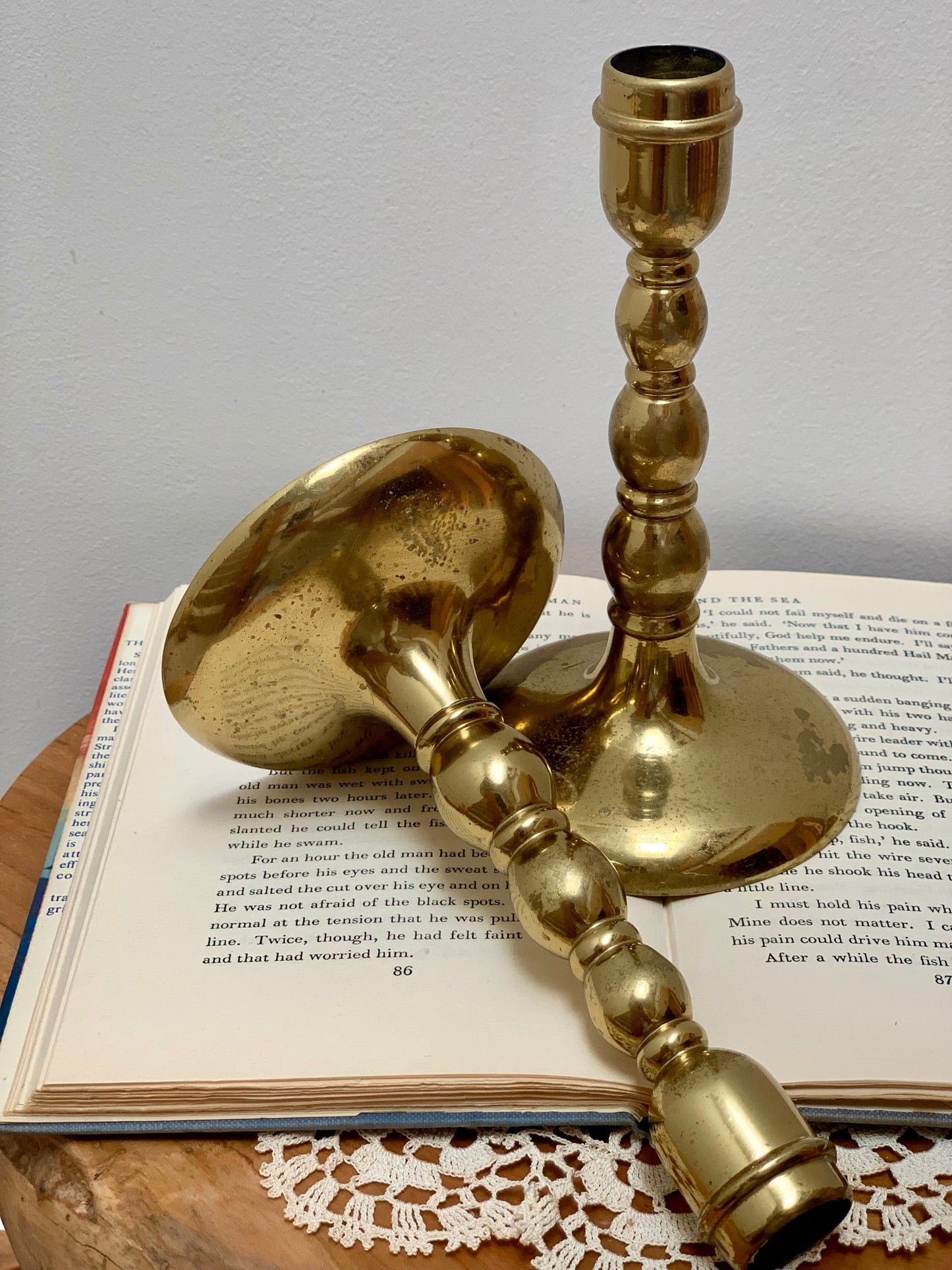 Vintage, elegant, solid brass candlestick holders.