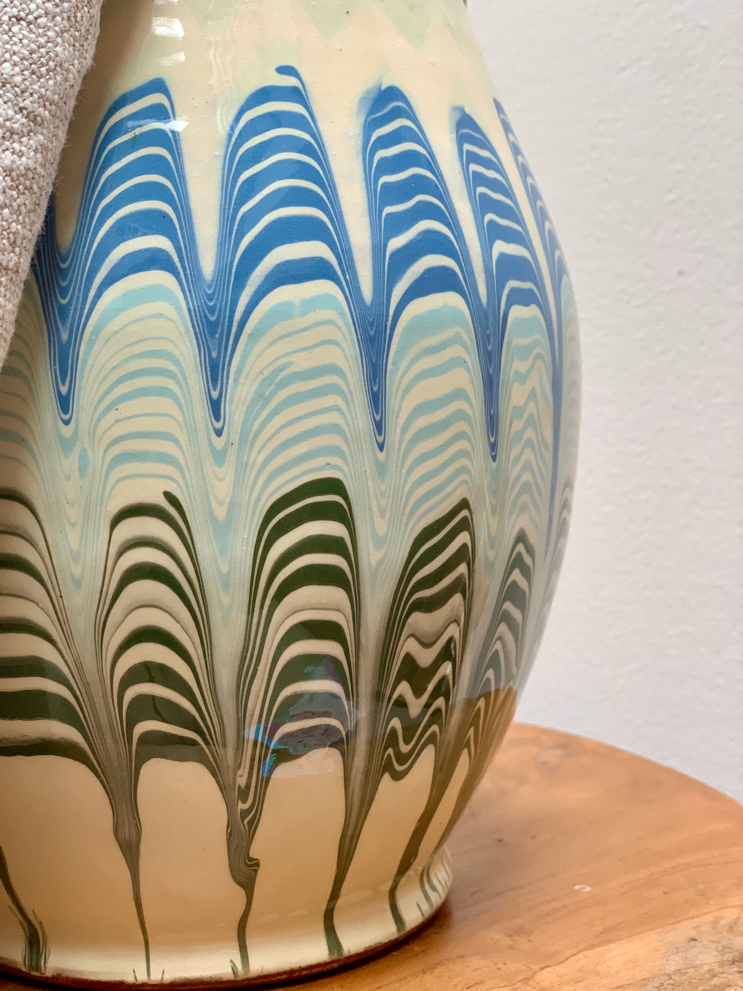 Handmade and hand painted large vase.