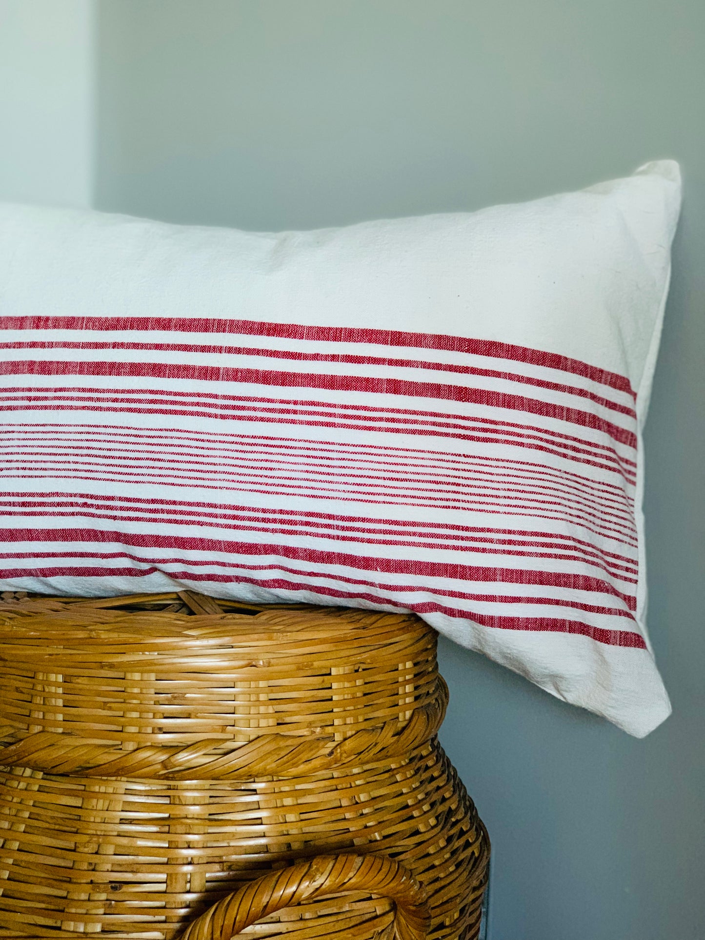 Antique, handwoven cotton cushion.