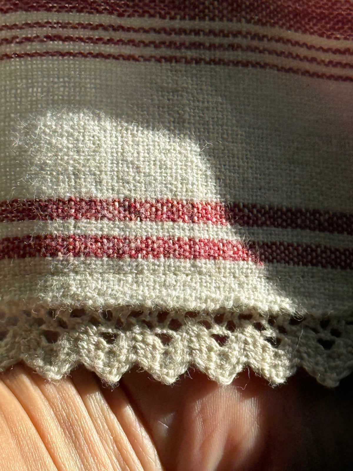 The Old Handmade Café Curtains | Vintage Handwoven Cotton
