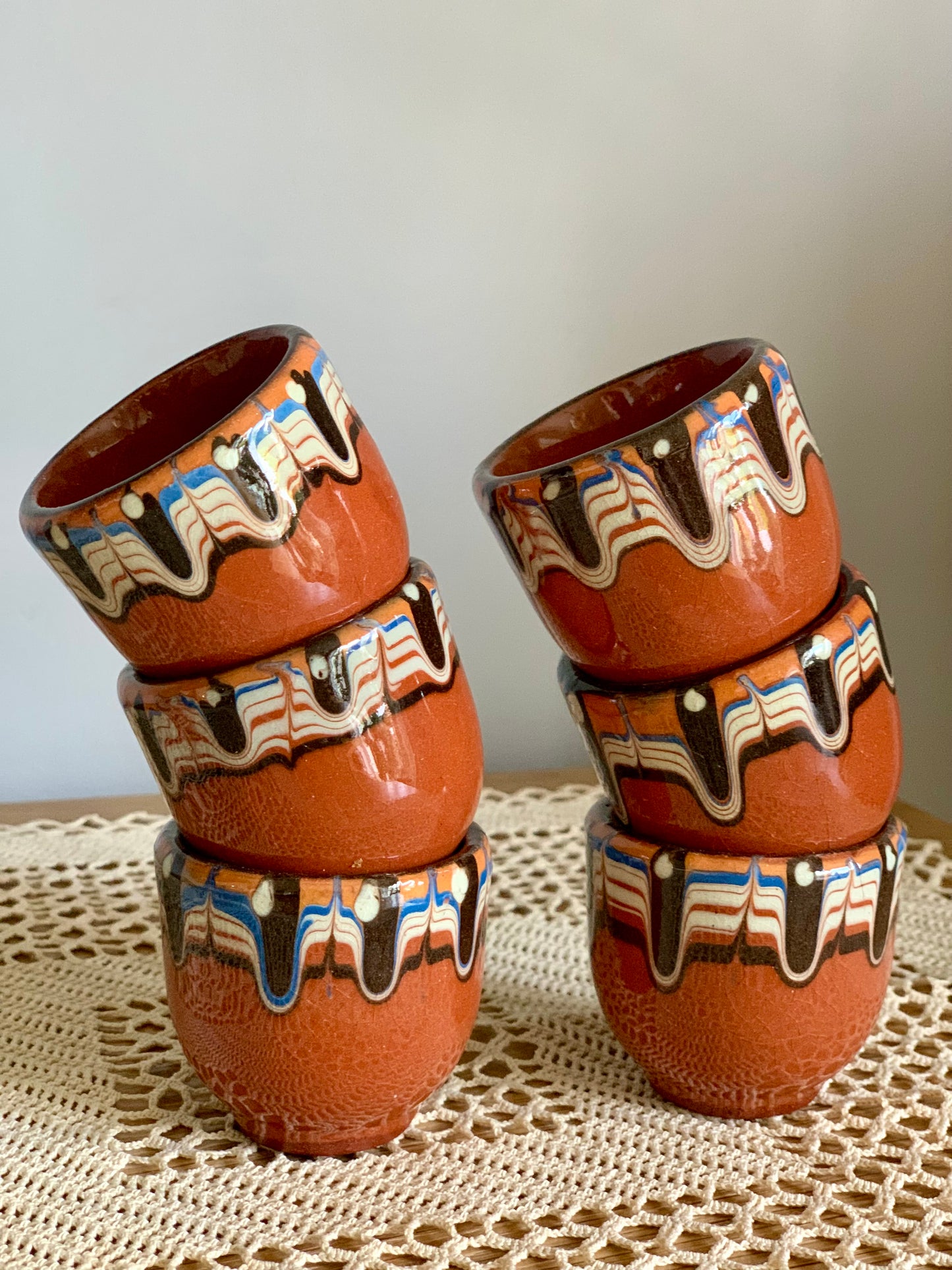 Vintage, handmade egg cups.