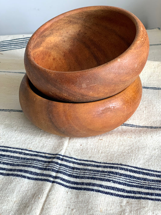 Vintage, handmade wooden bowls.