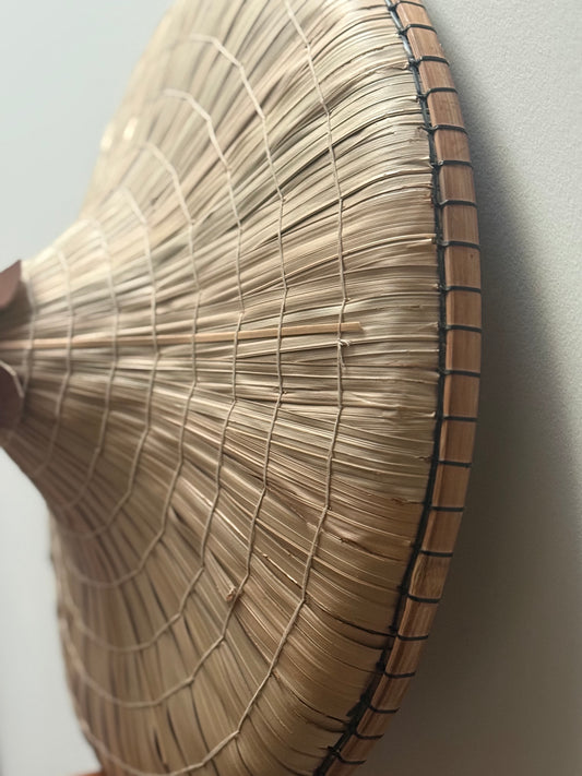 Vintage Woven Bamboo Conical Hat Wall Decor | Natural Boho Japandi