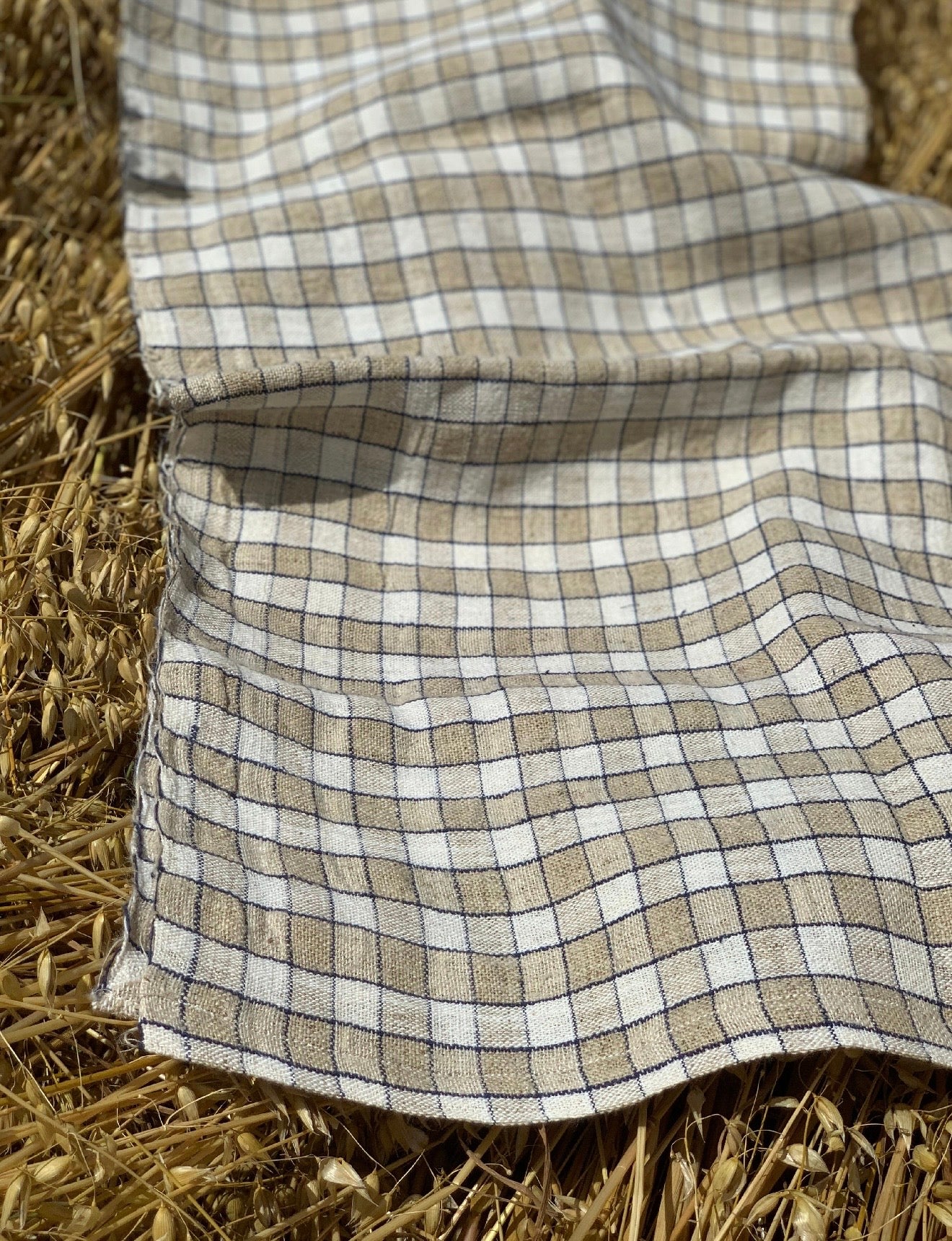 Antique, authentic, handwoven rustic linen / hemp table runner.