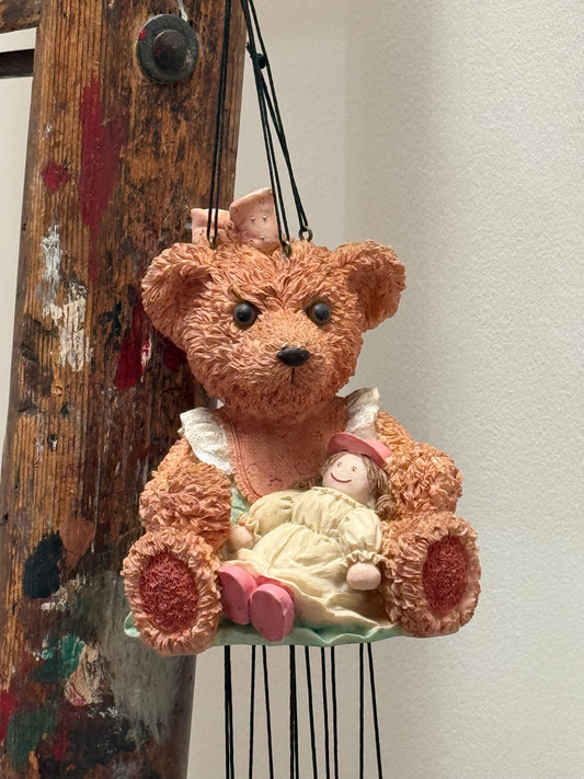 Vintage Style Teddy Bear Wind Chime – Soft Nursery Decor