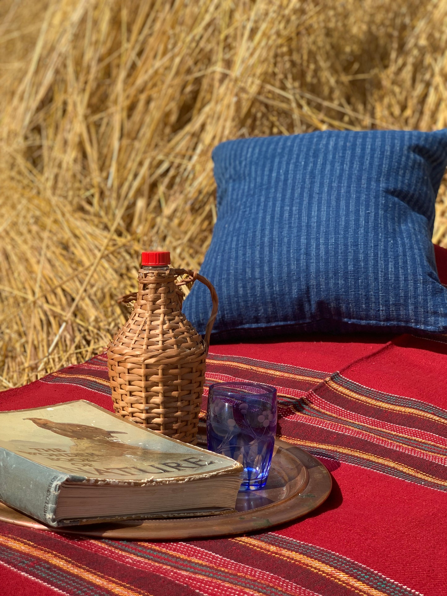 Antique, hand woven cotton cushion cover.