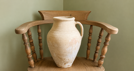 Handmade Terracotta Amphora Vase – Rustic Mediterranean Pottery
