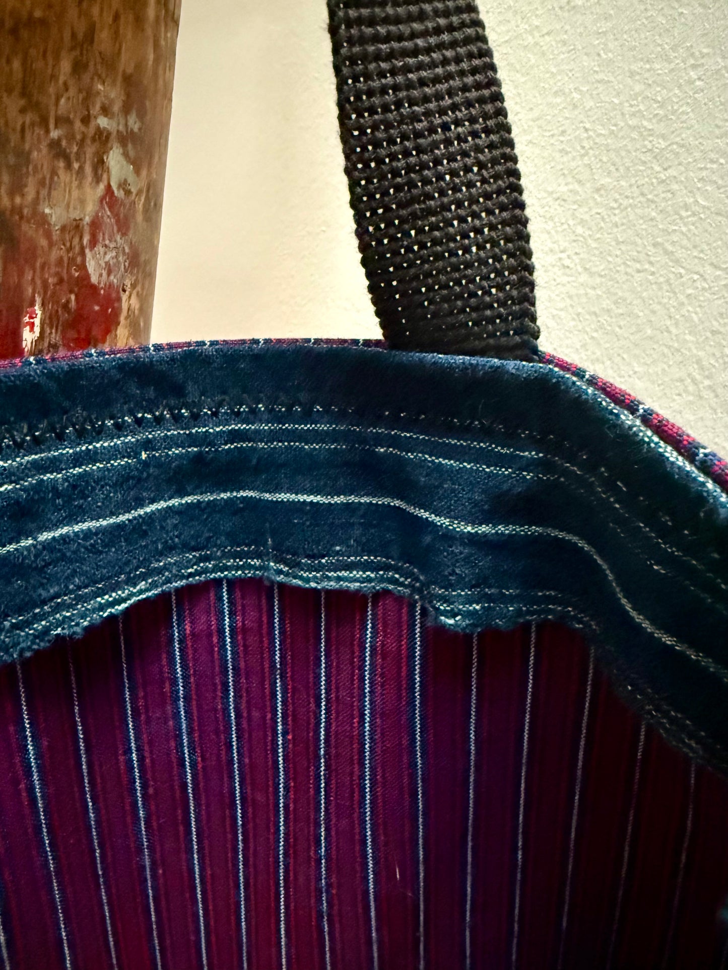 Vintage handwoven cotton tote