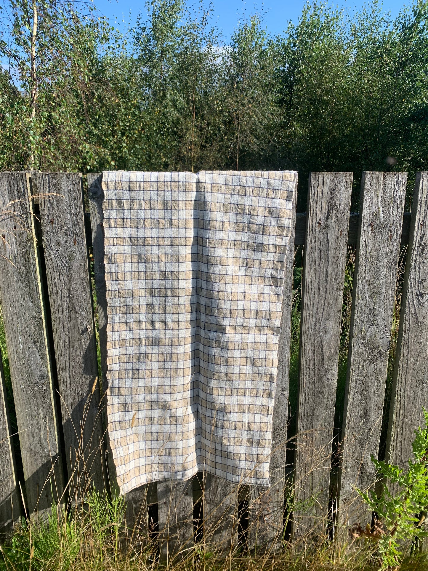 Antique, authentic, handwoven rustic linen / hemp table runner.