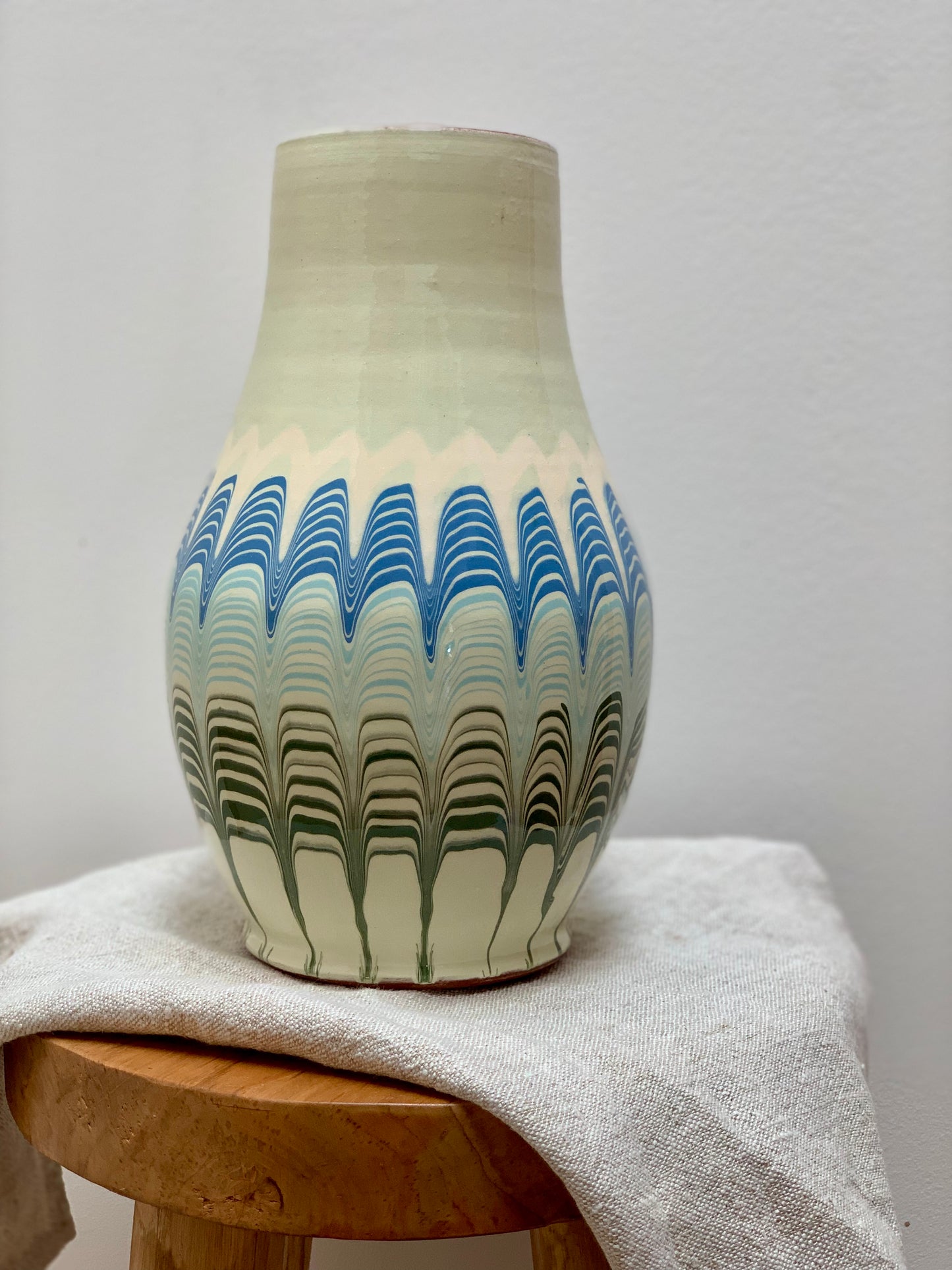 Handmade and hand painted large vase.