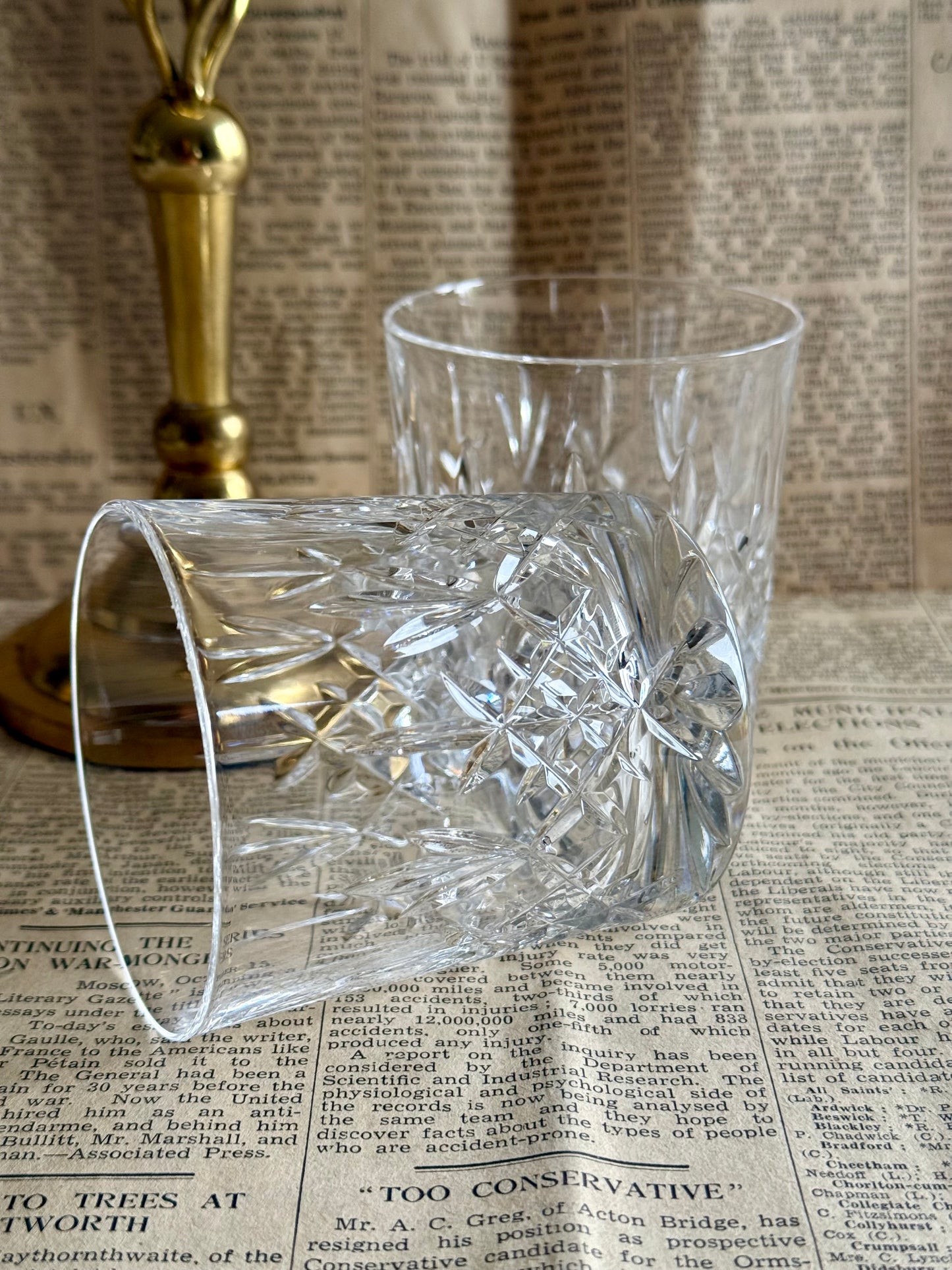 Vintage Edinburgh crystal whiskey glasses.