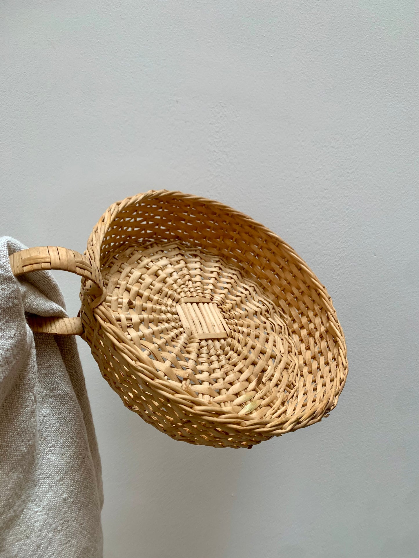 Vintage, wicker bread basket.