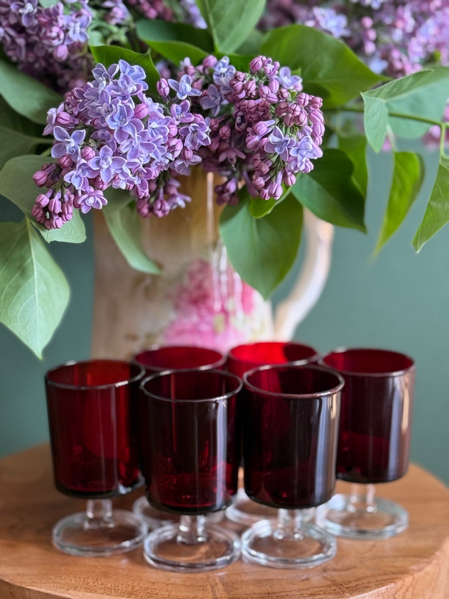 Vintage 1970’s stemmed glasses.