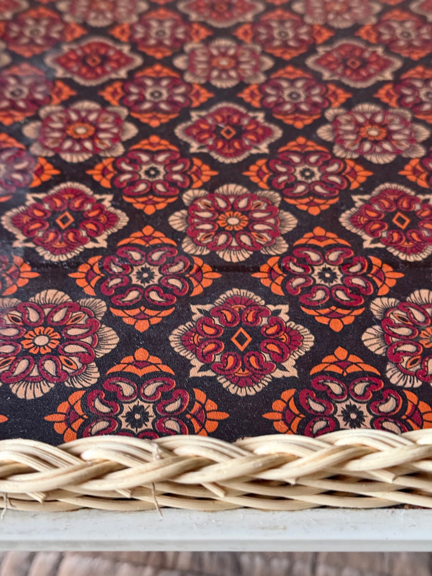 Vintage Bed Tray / Breakfast Tray – Wicker Edge & Wooden Legs