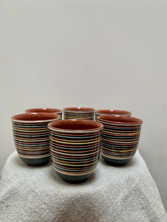 Handmade, ceramic mugs - set of 6.