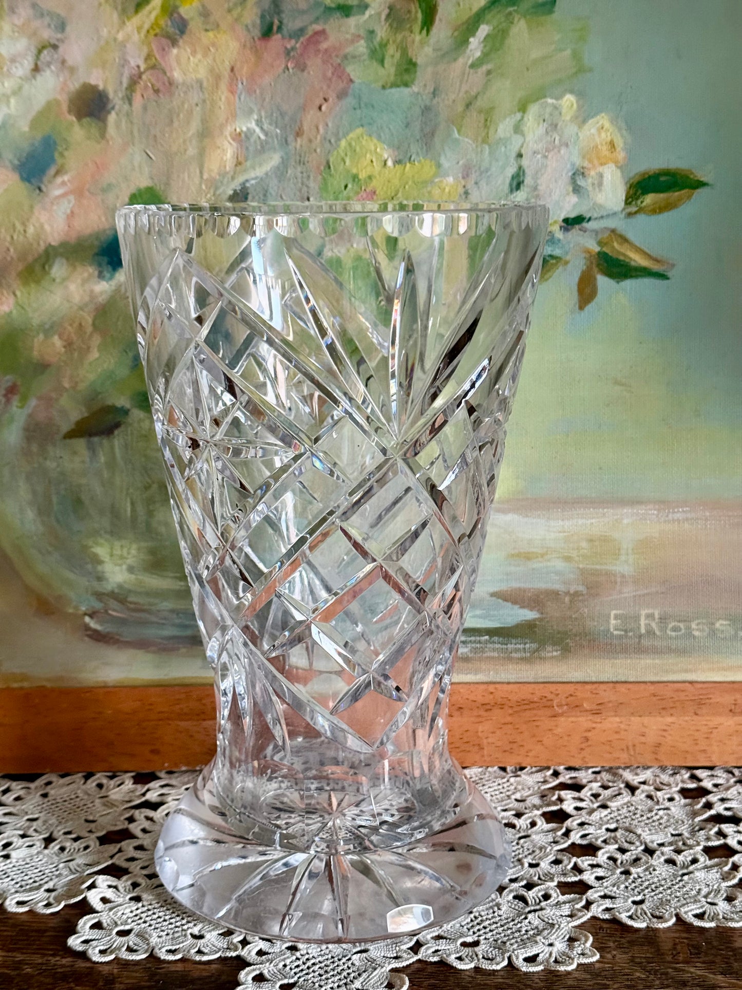 Vintage Elegant Cut Crystal Vase