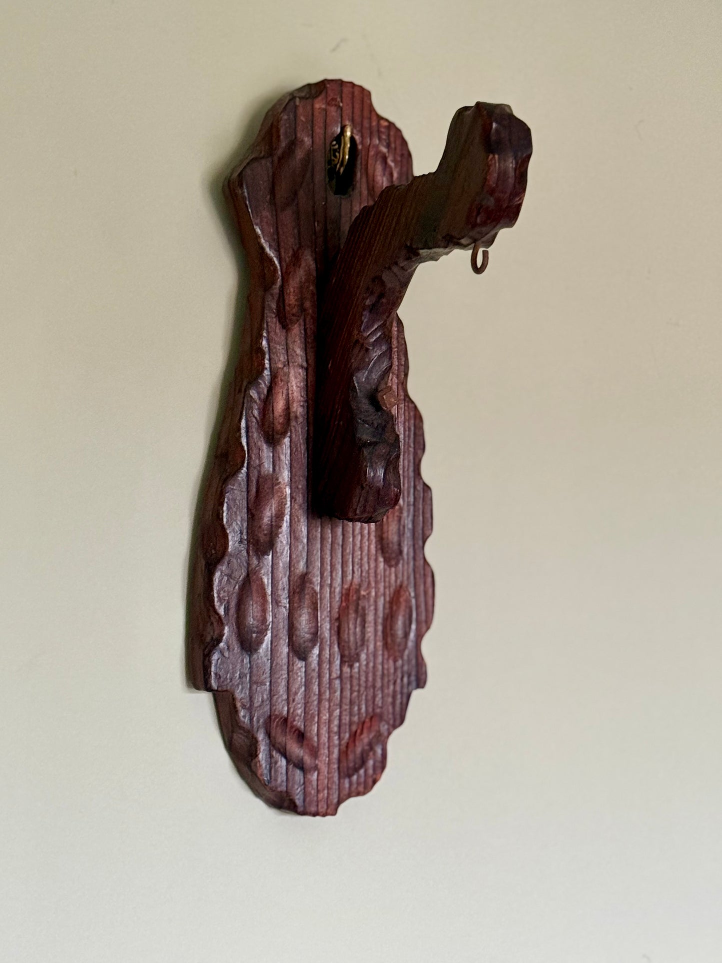 Vintage Wooden Wall Hook – Rustic Alpine / Black Forest Style
