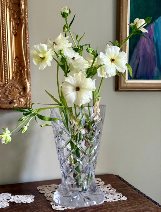 Vintage Elegant Cut Crystal Vase