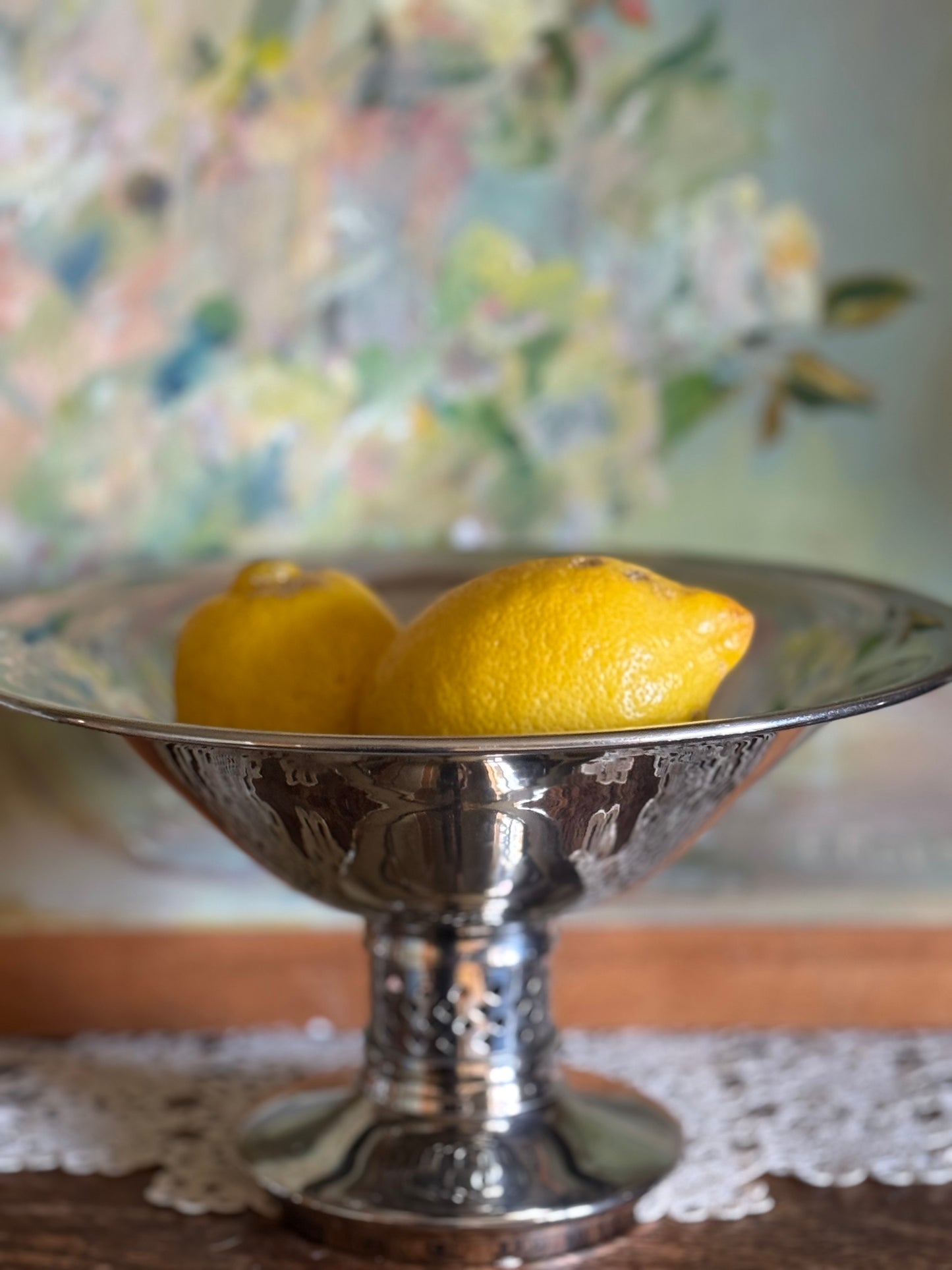 Vintage Silver Plated Pedestal Bowl / Footed Centrepiece Dish
