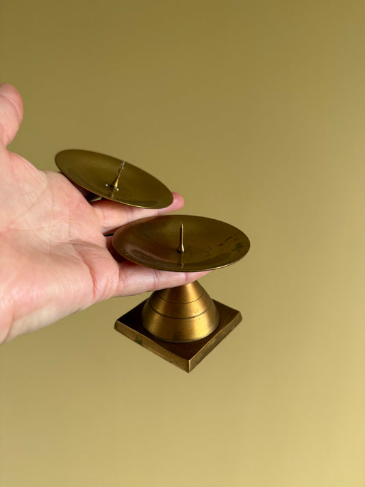 Vintage, brass candlestick holders.