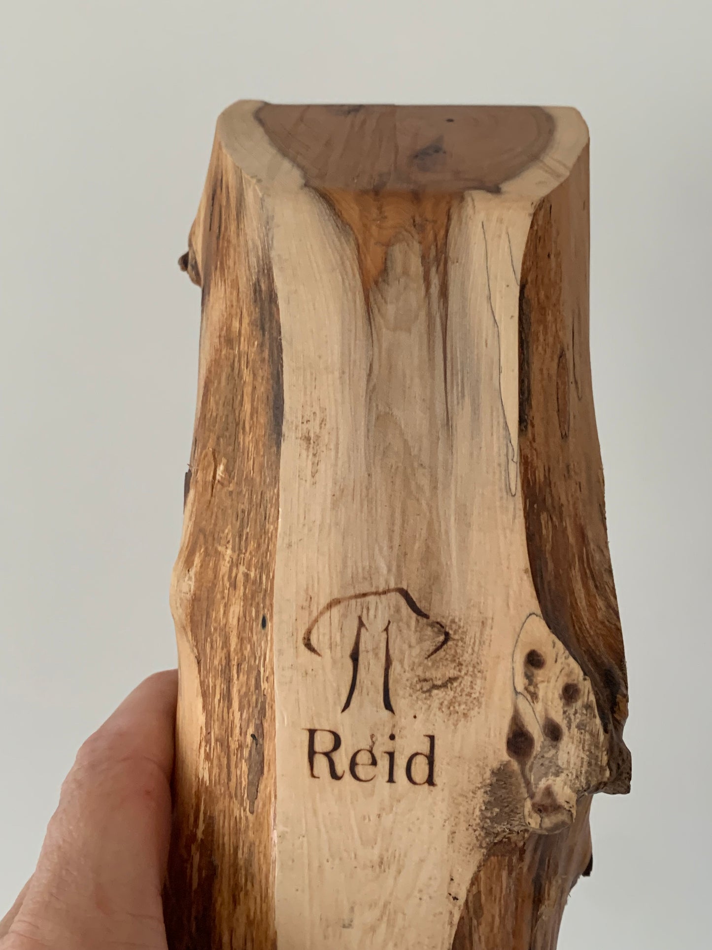 Stunning, handmade wood candleholder.