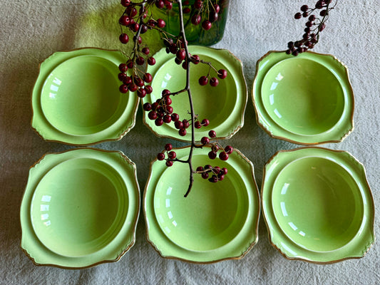 Antique apple green bowls.