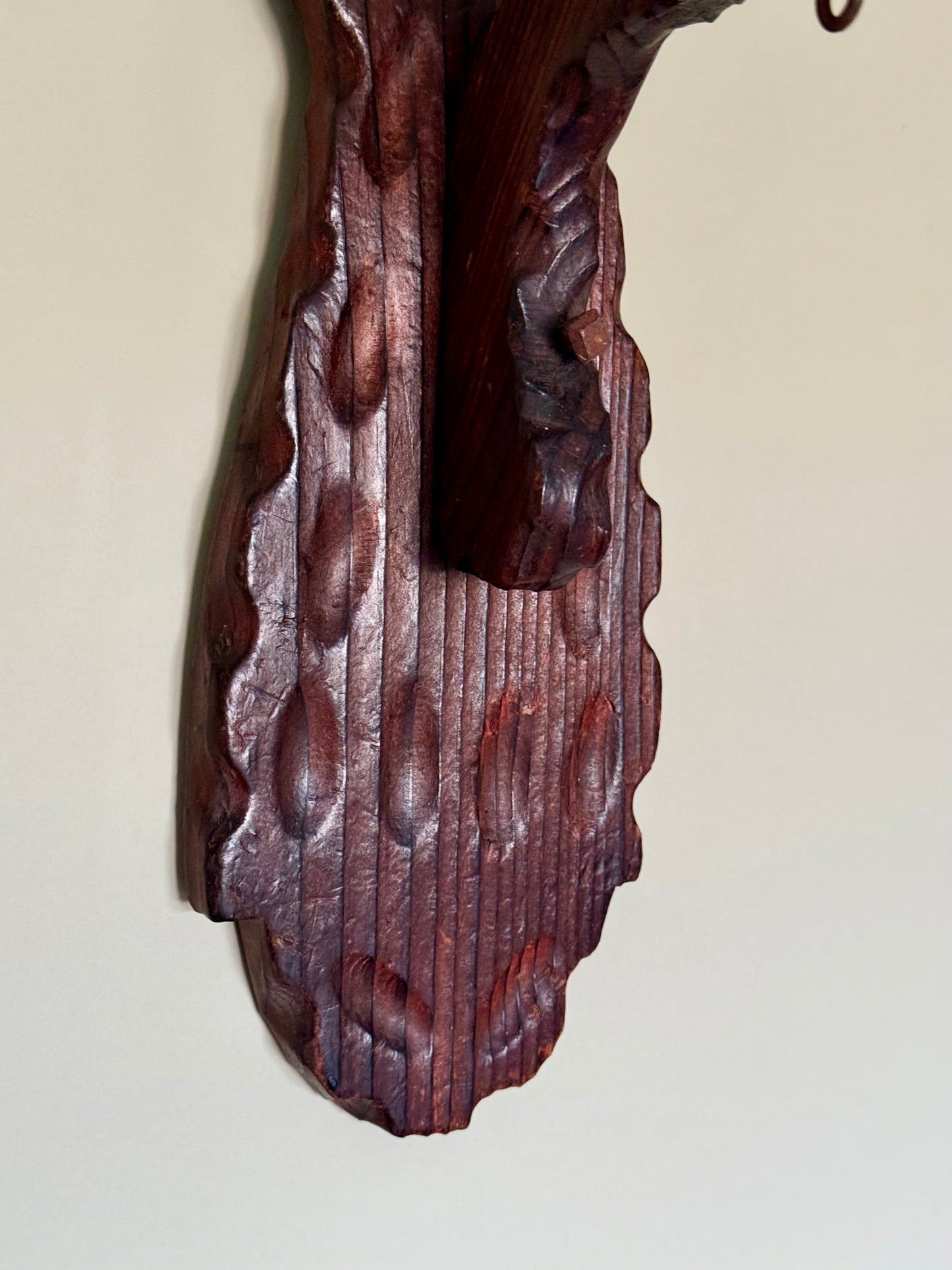 Vintage Wooden Wall Hook – Rustic Alpine / Black Forest Style