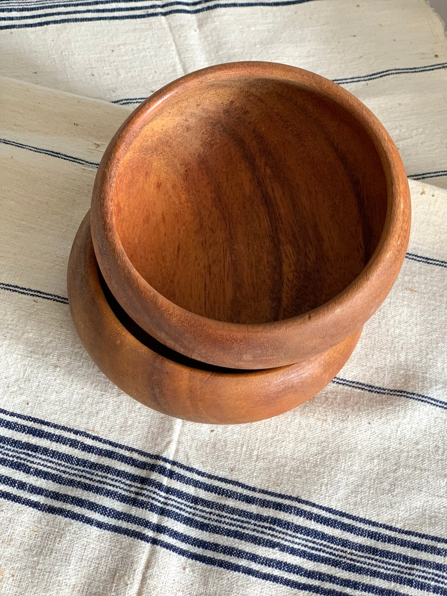 Vintage, handmade wooden bowls.