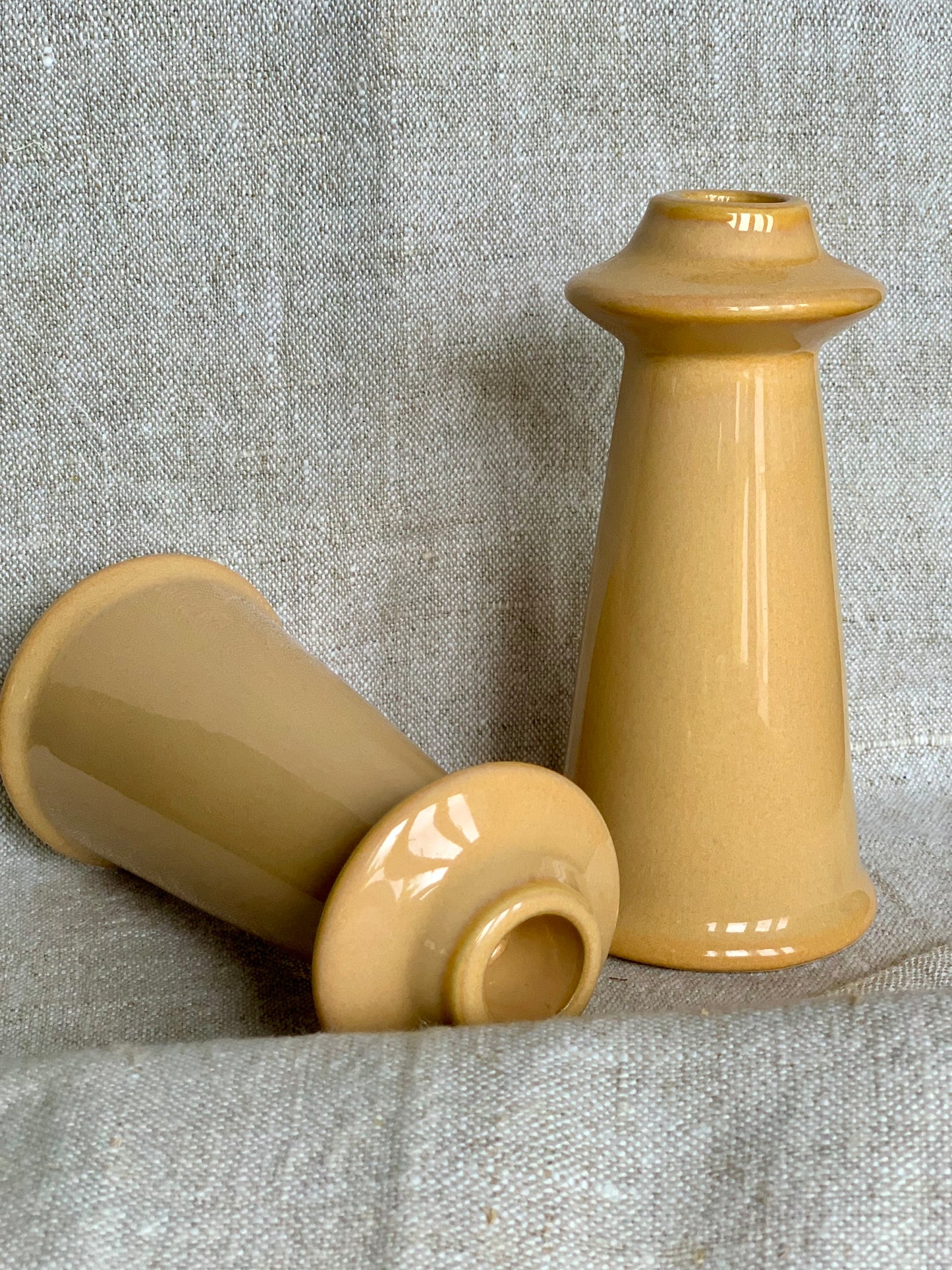 Vintage, ceramic candlestick holders.