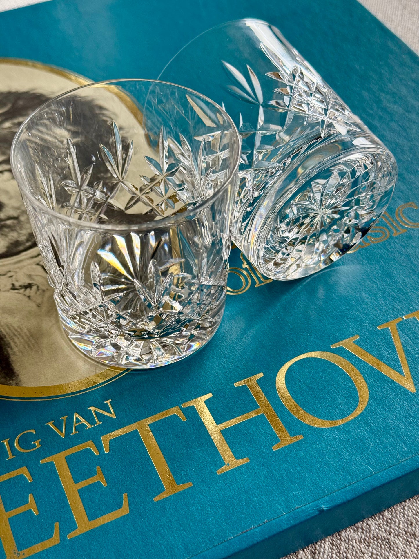 Vintage Edinburgh crystal whiskey glasses.