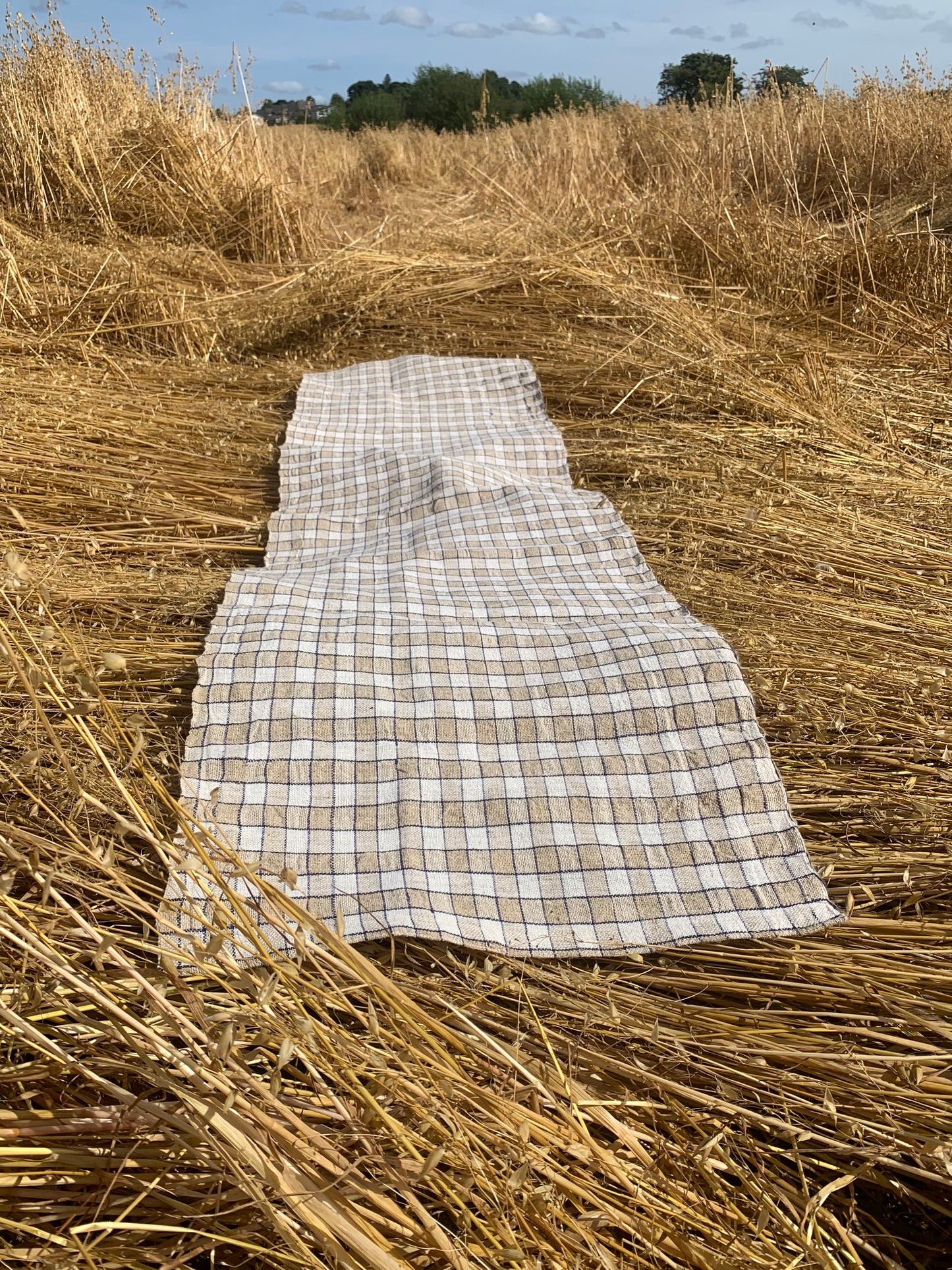 Antique, authentic, handwoven rustic linen / hemp table runner.