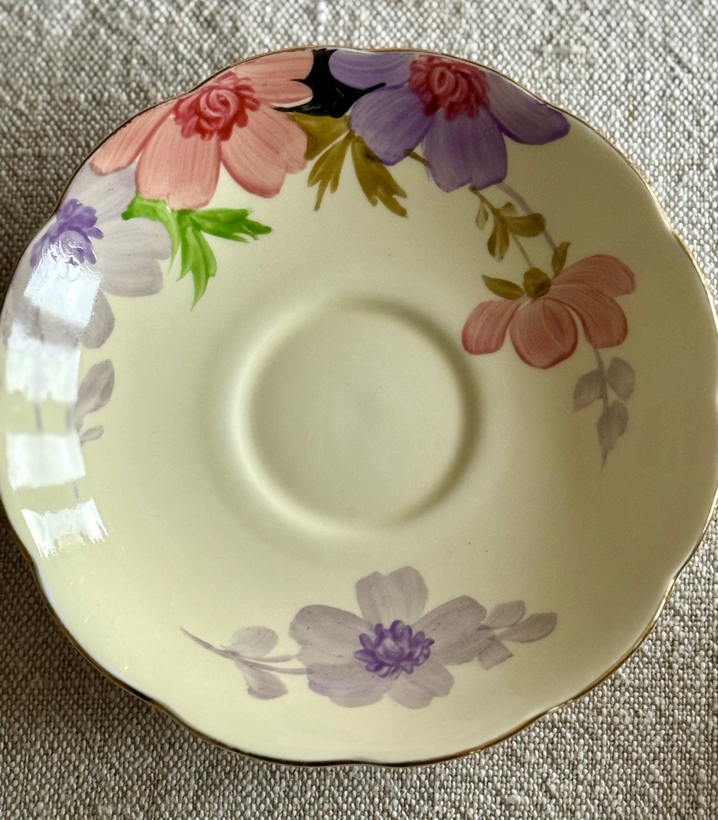 Vintage  Roslyn China hand-painted tea set, made in England
