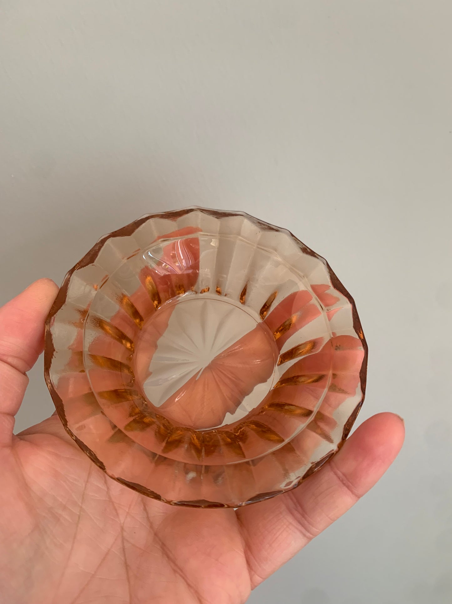 Vintage, caramel coloured glass dessert bowls.