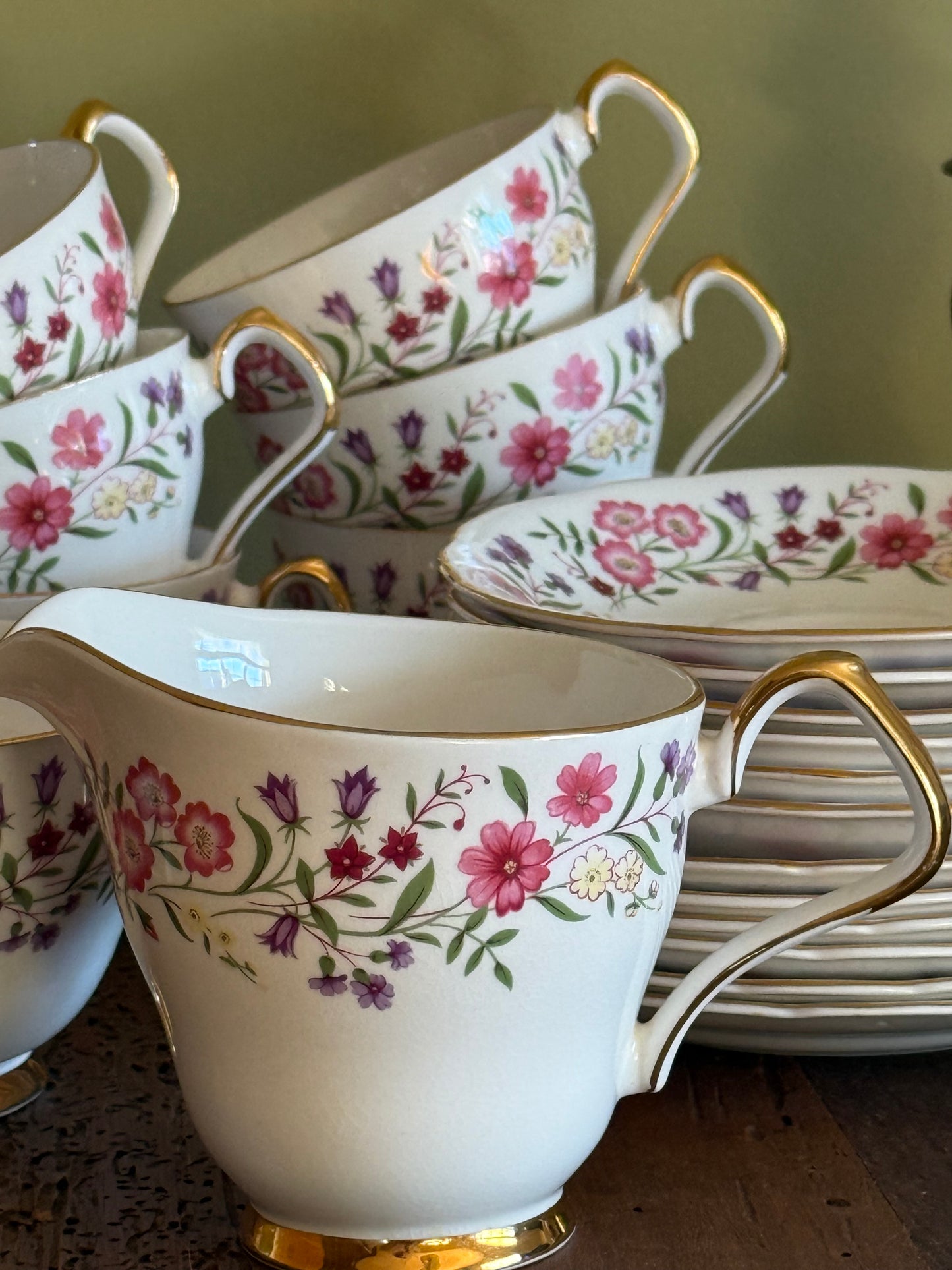 Vintage, fine bone china tea set.