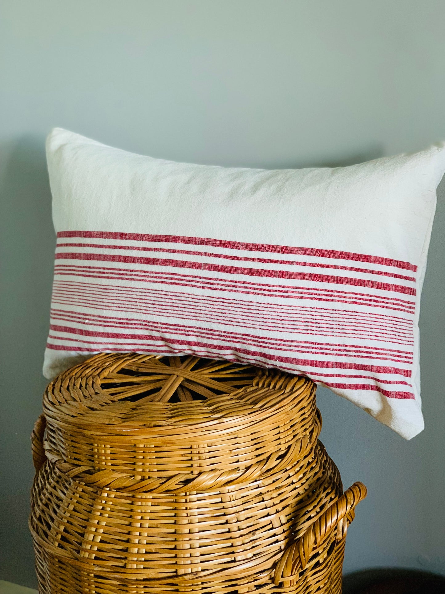 Antique, handwoven cotton cushion.