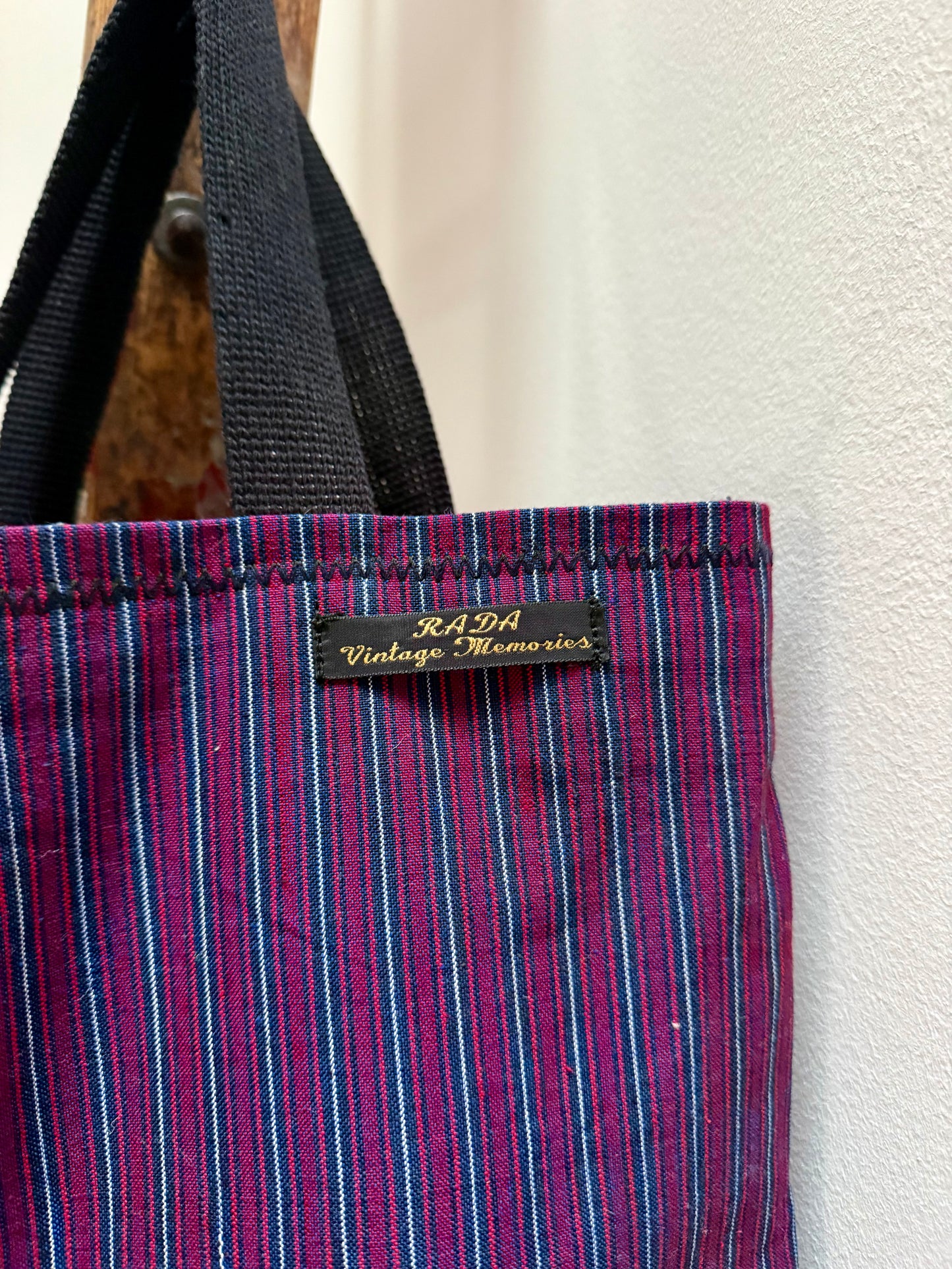 Vintage handwoven cotton tote