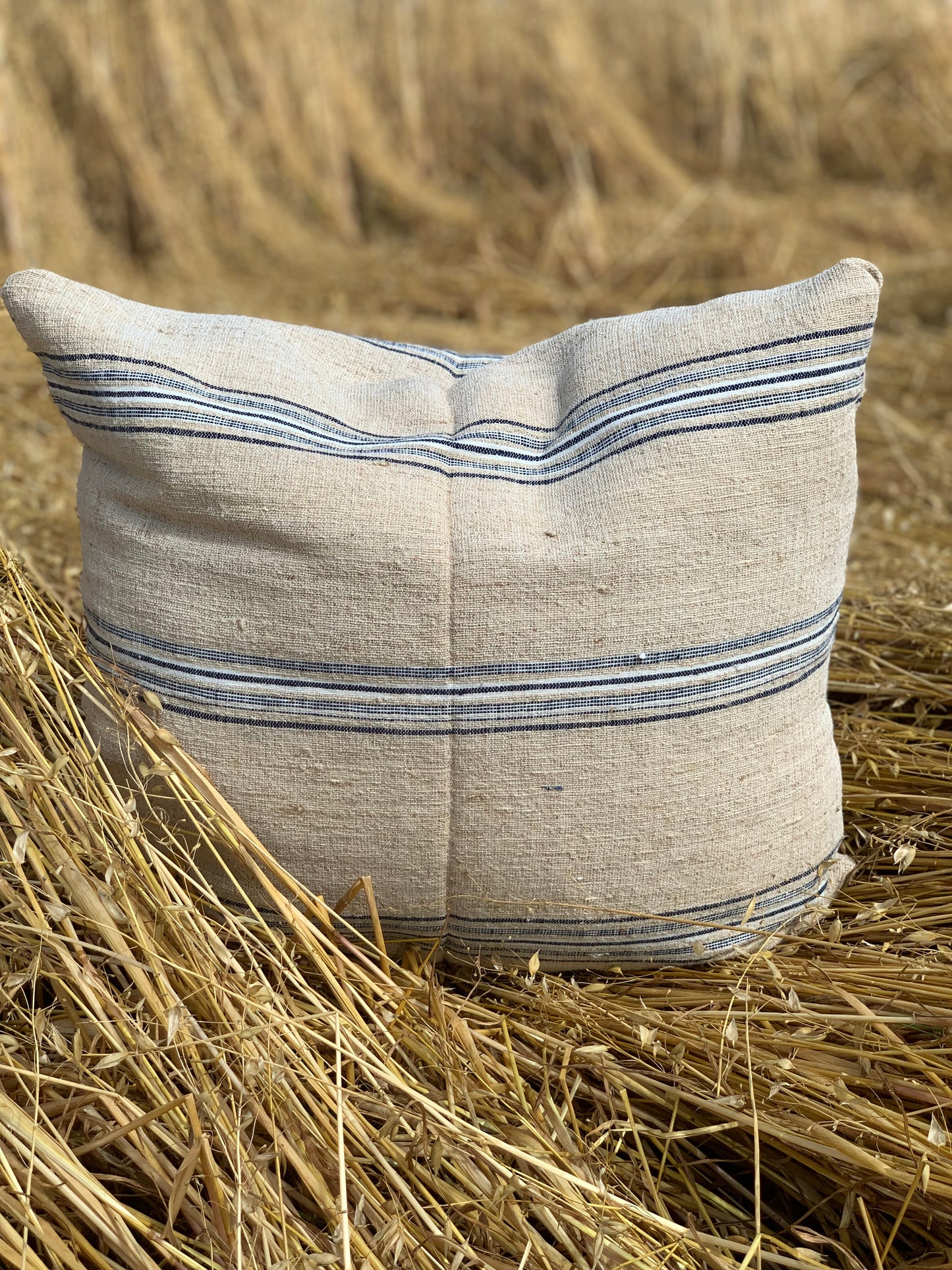 Antique, handwoven linen, hemp and cotton.