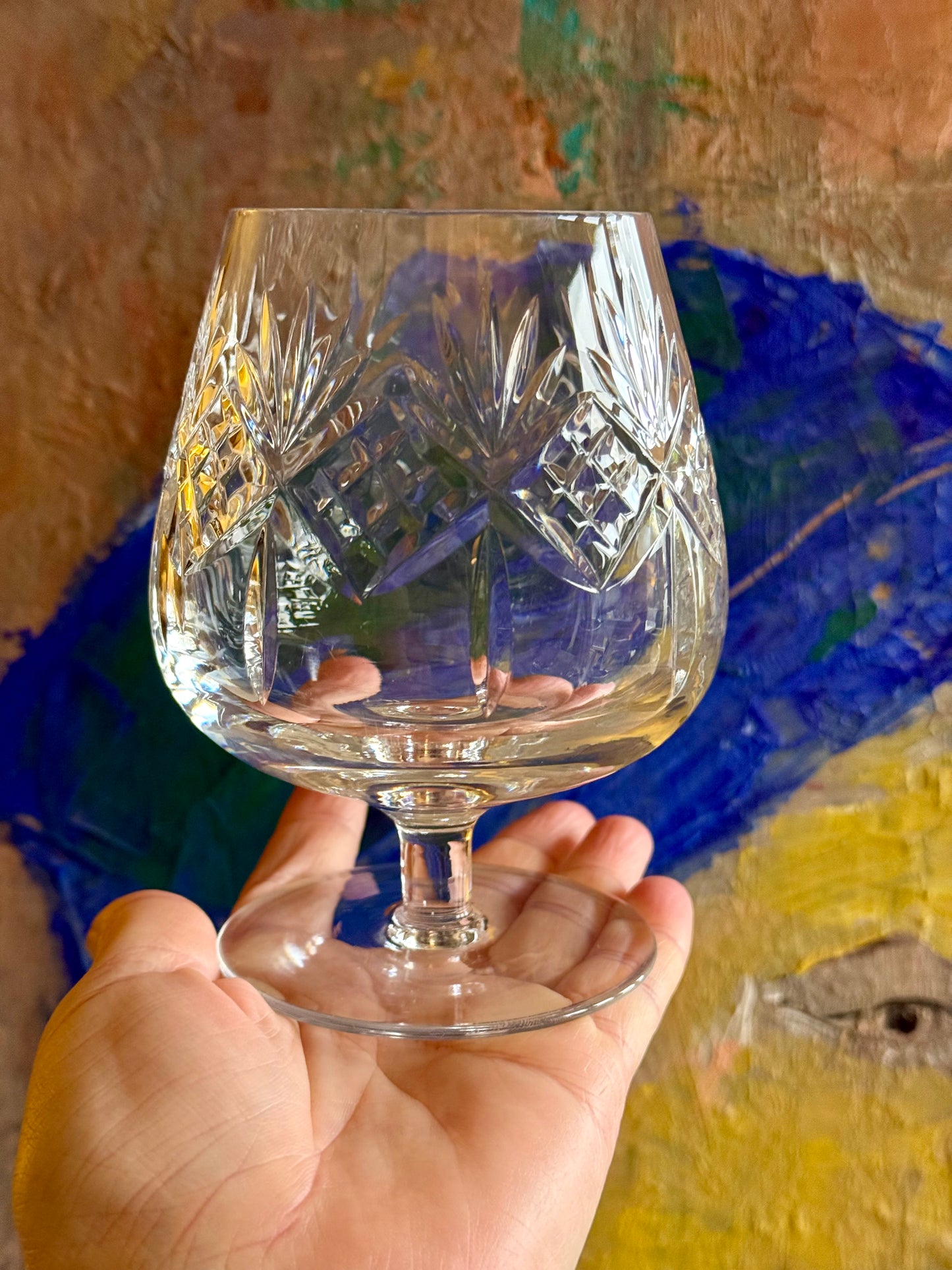 Vintage Crystal Brandy Glasses – Set of 4